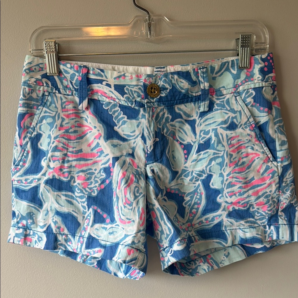 Lilly Pulitzer Blue and Pink Women's Shorts